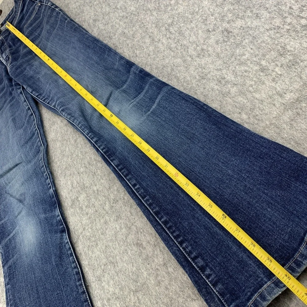 Bebe Women's Denim Blue Jeans Flare Mid Rise Size 28x31.5 - Picture 11 of 14